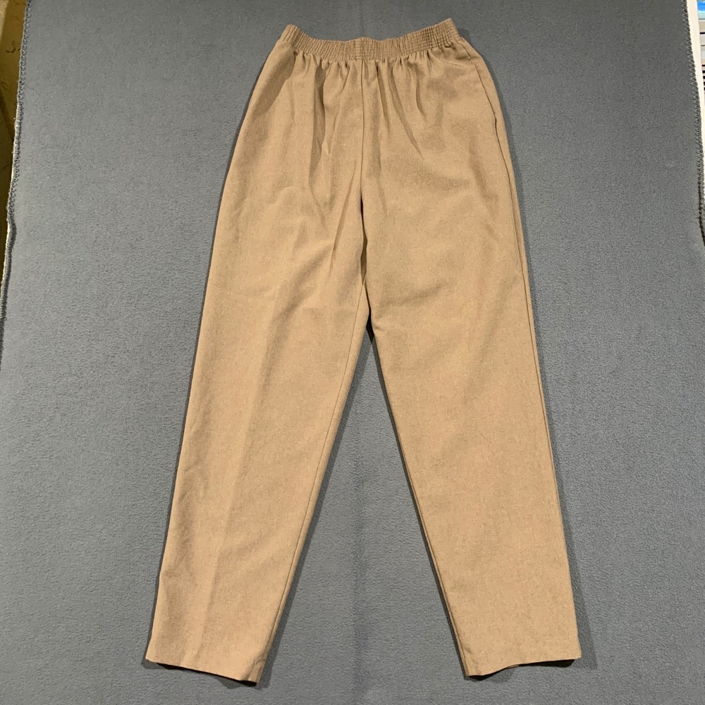 Allison Daley Pull On Pants Womens Medium Tan High Waist Straight Leg Career